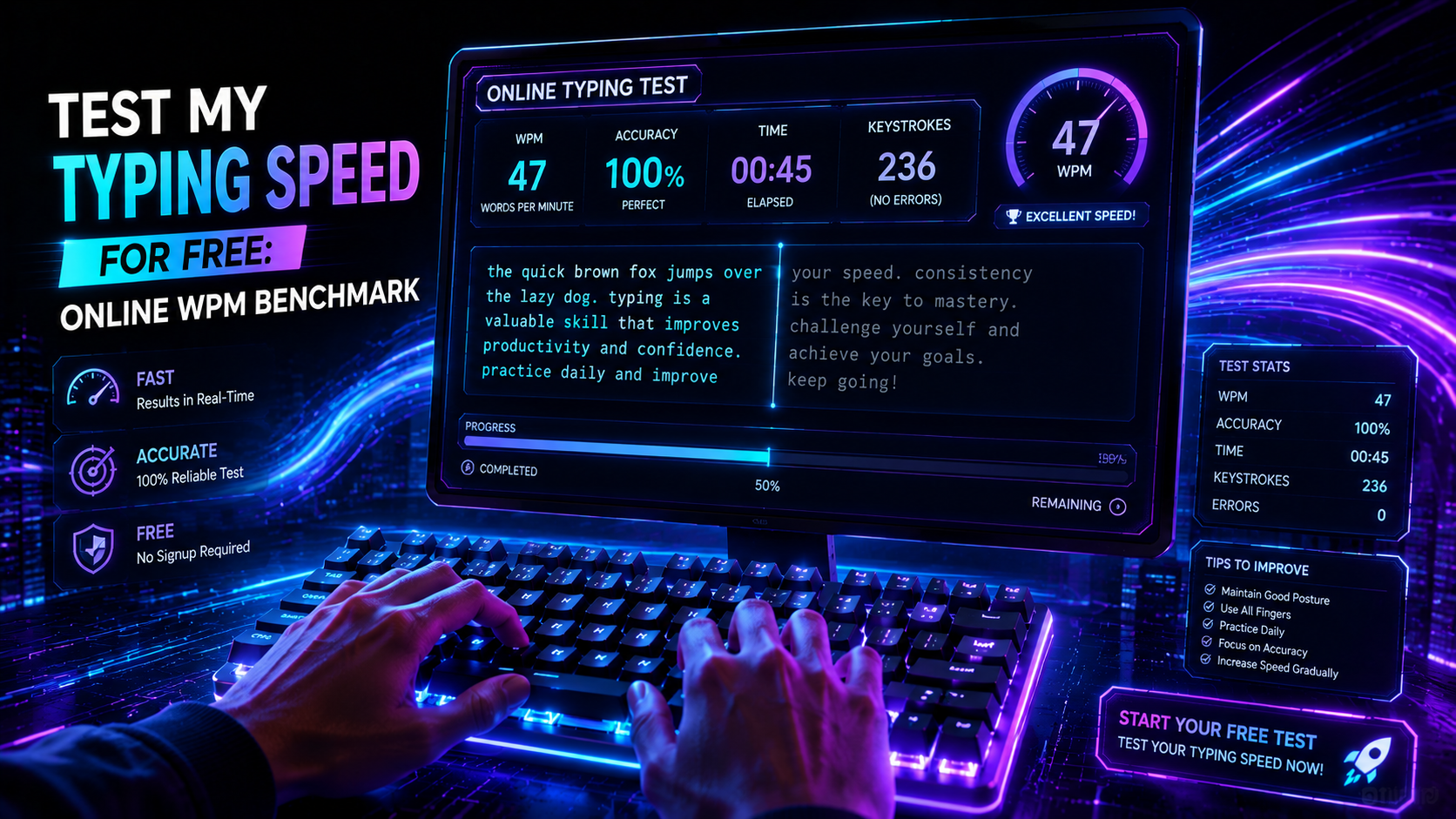 Test My Typing Speed for Free: Online WPM Benchmark