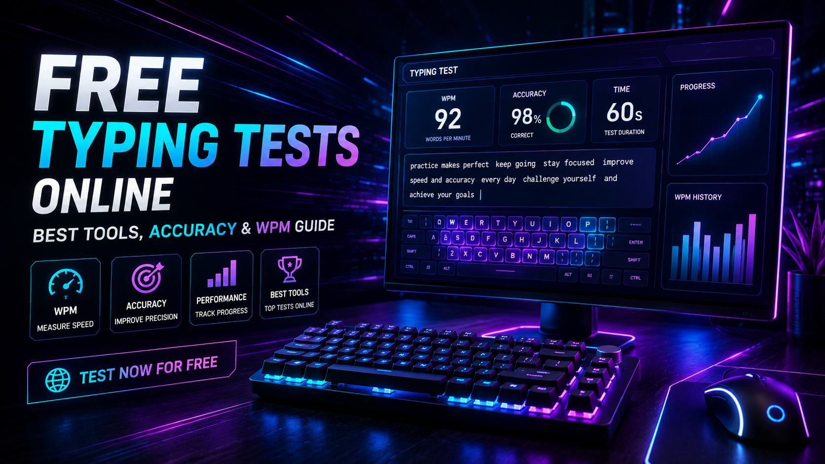 Free Typing Tests Online: Best Tools, Accuracy & WPM Guide